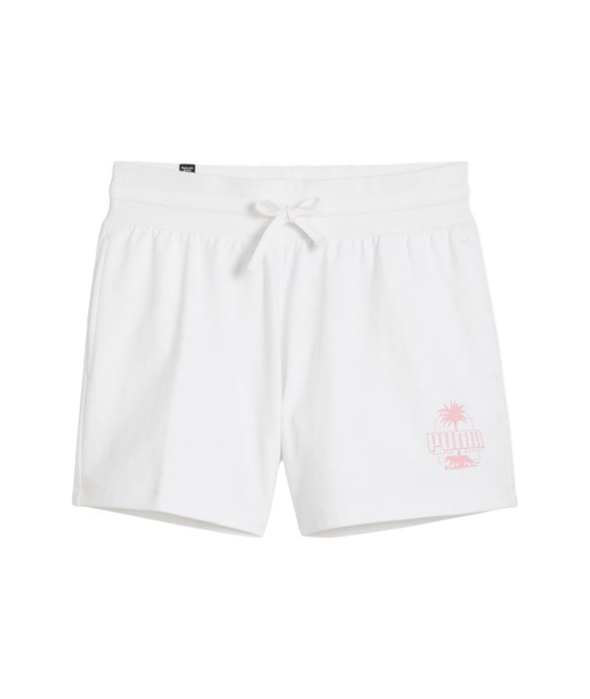 Calça Puma Essentials+ PALM RESORT 5" Branco Mulher