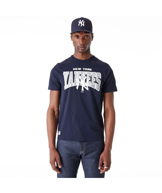 T-shirt New Era New York Yankees MLB Arch Wordmark Graphic Bleu