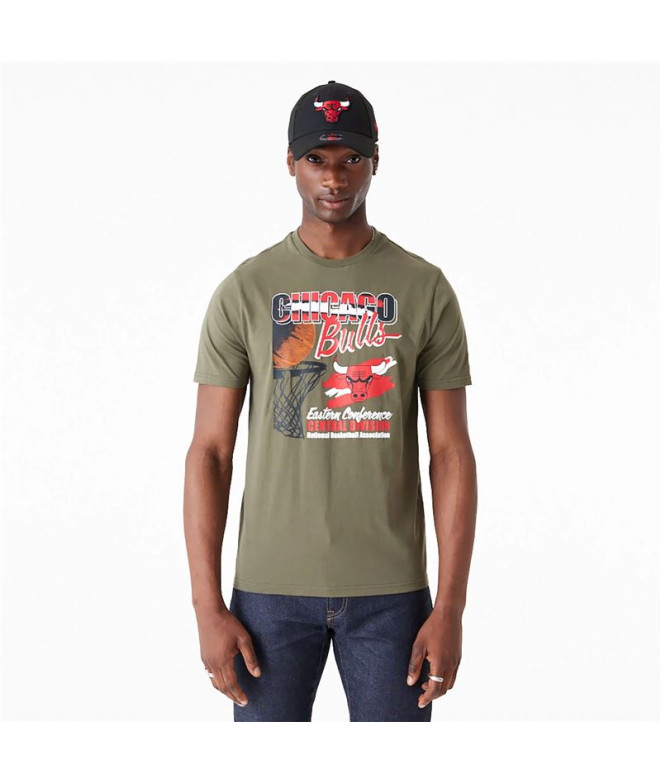 Camiseta New Era Chicago Bulls NBA Player Graphic Verde Homem