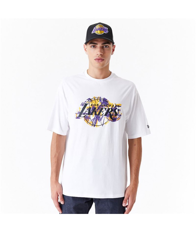 Camiseta New Era Oversized LA Lakers NBA Large Infill Blanco