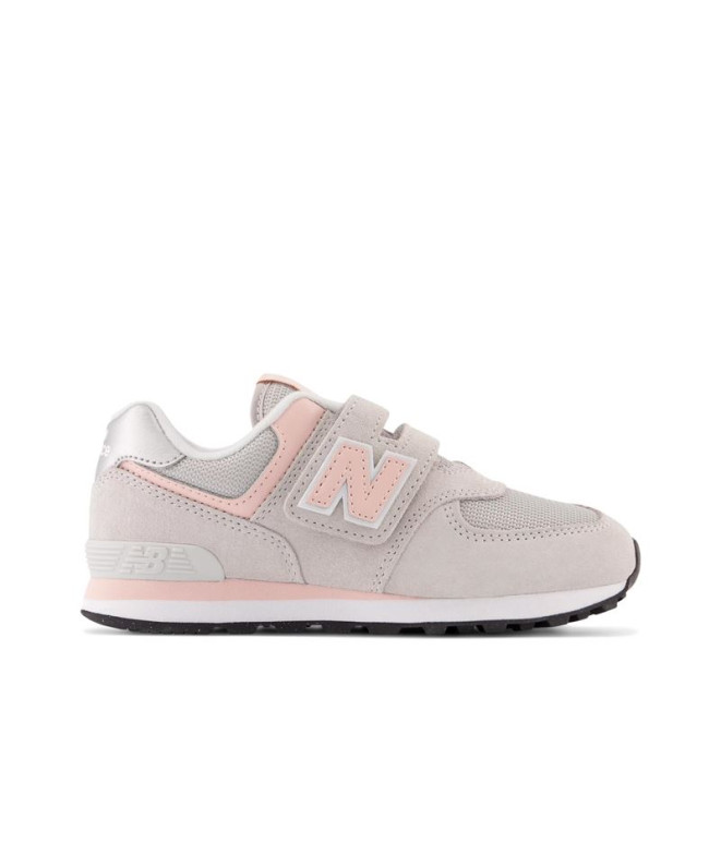 Sapatilhas New Balance 574 Hook & Loop Rain Cloud Infantil Rosa