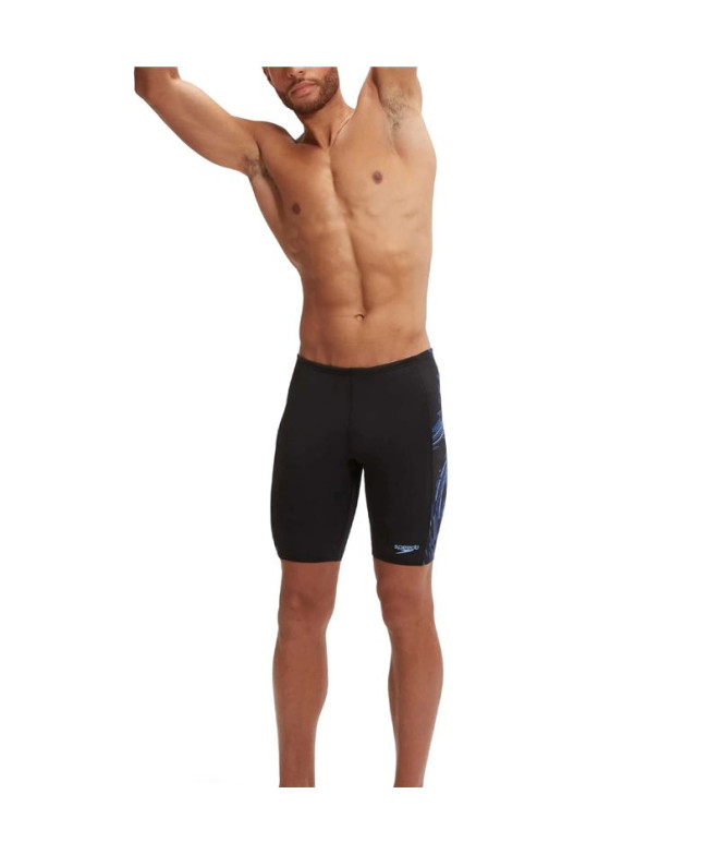 Bañador de Natación Speedo Tech Panel Jammer Hombre Negro/Azul