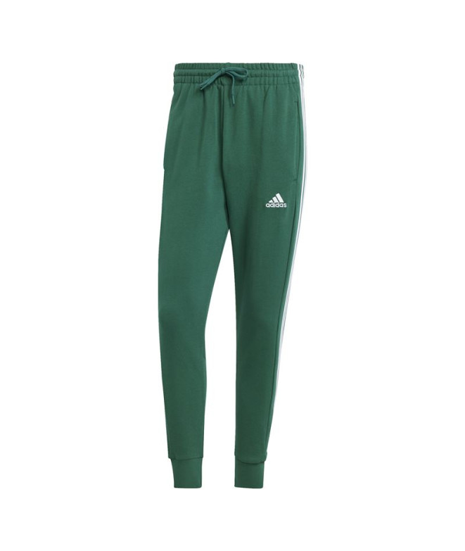 Pantalones adidas 3 Bandas French Terry Tapered Cuff Hombre Verde