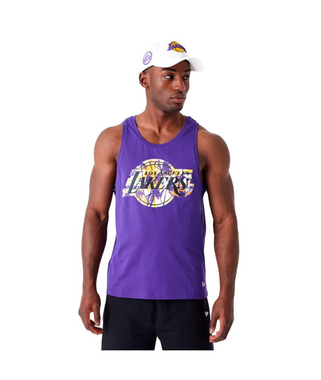 Camiseta New Era LA Lakers NBA Palm Tree Infill Homem Roxo
