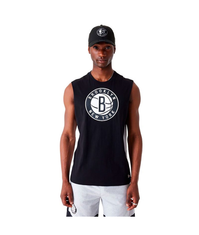 Camiseta New Era Brooklyn Nets Colour Block Homem Preto