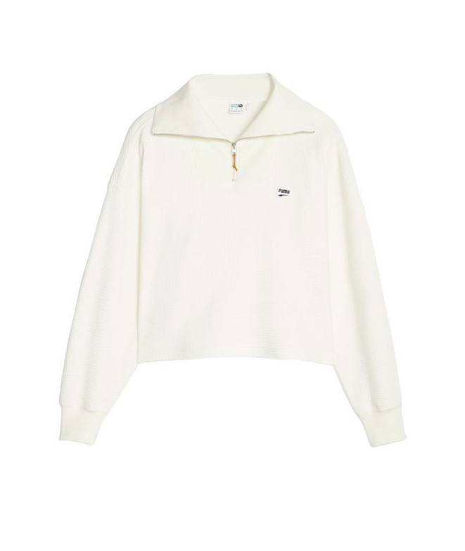Sweat Puma Downtown Half-Zip Blanc Femme