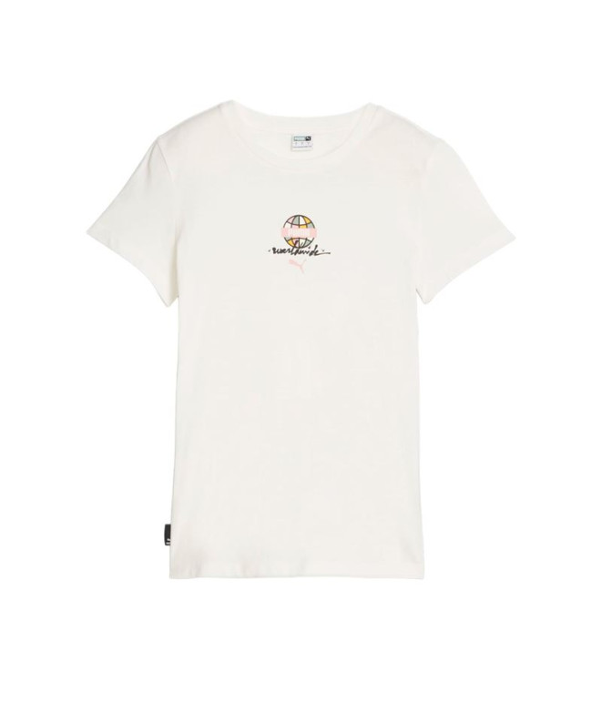 Camiseta Puma Swxp Worldwide Mujer Warm Blanco