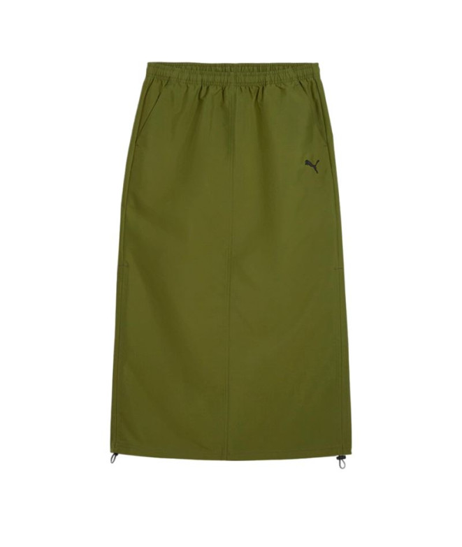 Saia Puma Dare To Midi Woven S Verde Oliva Mulher