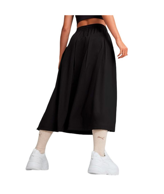 Falda Puma INFUSE Pleated Midi Negro Mujer