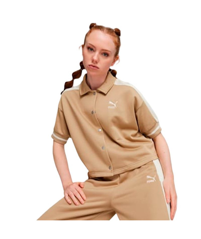 Chaqueta Puma T7 FOR THE FANBASE Beige Mujer