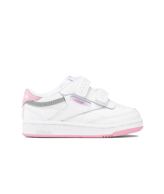 Sapatilhas Reebok Club C 2V 2.0 Infantil Branco/Rosa