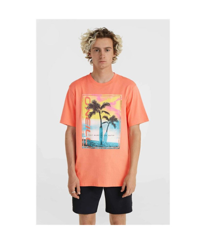 Camiseta O'Neill Jack Neon Living Coral Homem