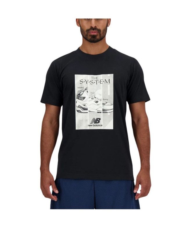 Camiseta New Balance Poster Sport Essentials Homem Preto