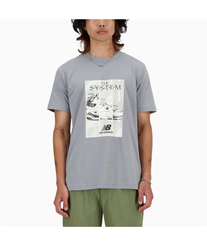 Camiseta New Balance Poster Sport Essentials Homem Cinzento