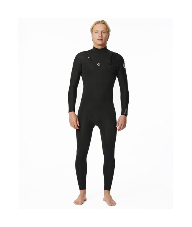 Neoprene Surfar Rip Curl Homem da Dawn Patrol 3/2 Zip Preto