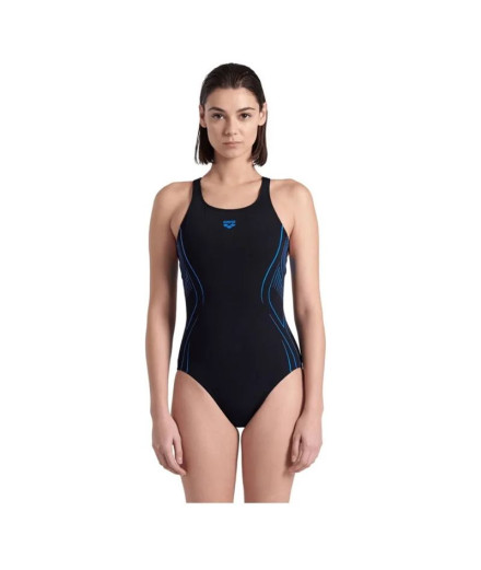 Bañador de Natación Arena Reflecting Mujer Negro/Azul