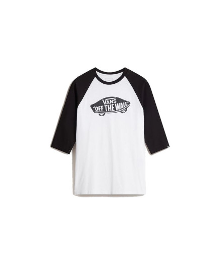 T-shirt Vans Style 76 Raglan Blanc/Noir Homme