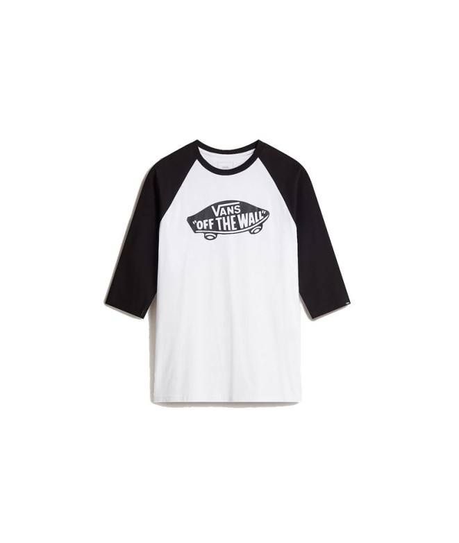 Camiseta Vans Estilo 76 Raglan Branco/Preto Homem