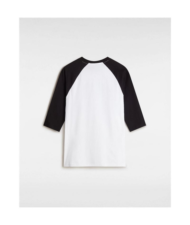 Camiseta Vans Estilo 76 Raglan Branco/Preto Homem
