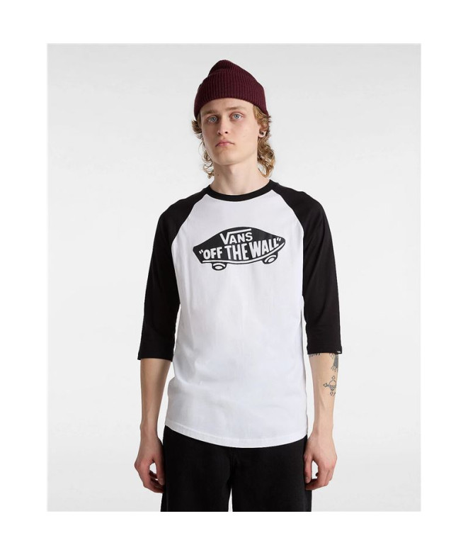 Camiseta Vans Estilo 76 Raglan Branco/Preto Homem