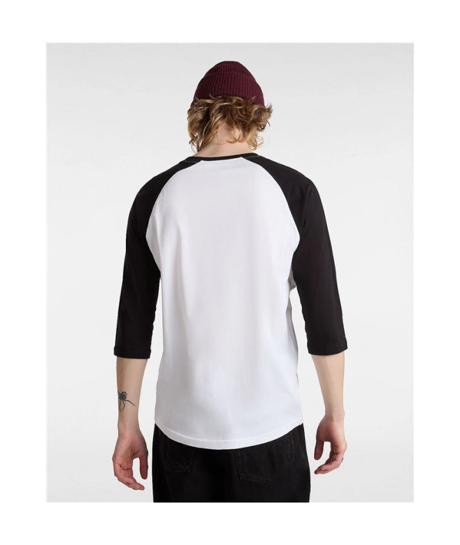 Camiseta Vans Style 76 Raglan Blanco/Negro Hombre