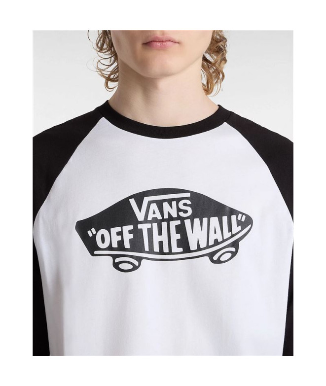 Camiseta Vans Estilo 76 Raglan Branco/Preto Homem