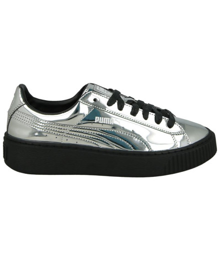 Chaussures Femmes Puma Sportswear Basket Platform Metallic 2
