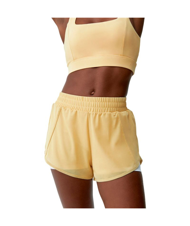 Calça Born Living Yoga Padma 2.0 Amarelo/Branco Mulher