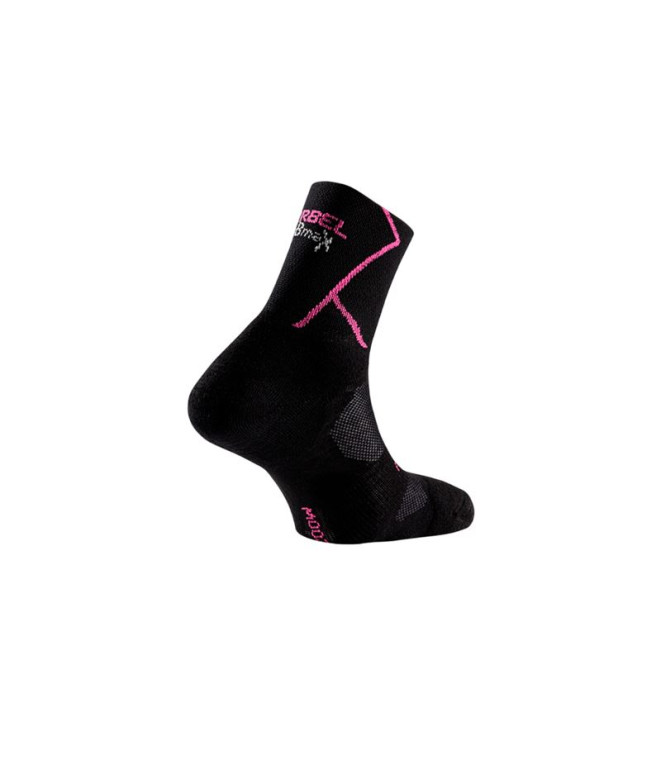 Meias de Trail Lurbel Track Four Preto/Fúcsia