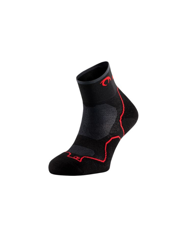 Meias de Trail Lurbel Desafio Three Preto/Vermelho