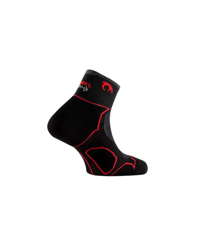 Meias de Trail Lurbel Desafio Three Preto/Vermelho