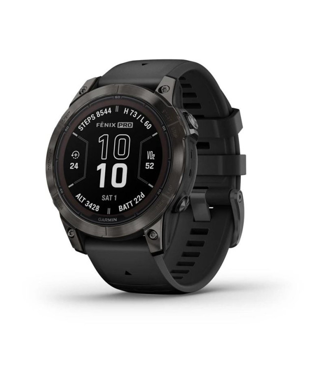 Montre Garmin Fenix 7 Pro Saphir Solaire Gris Charbon Titane
