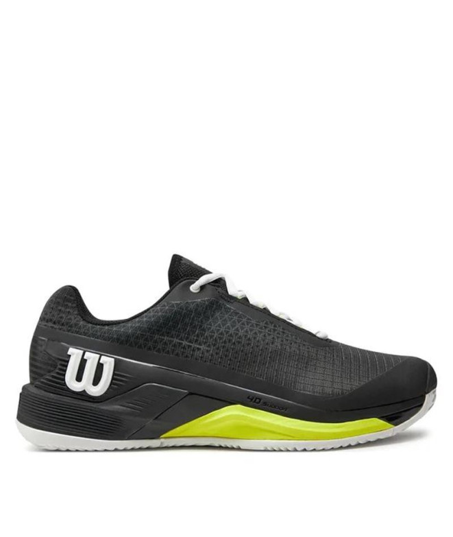 Chaussures Tennis Wilson Homme de Rush Rush Pro 4.0 Clay Noir/Blanc/Jaune