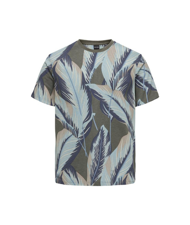 Camiseta Only & Sons Onskobe Reg Banana Leaf Olive Night Hombre
