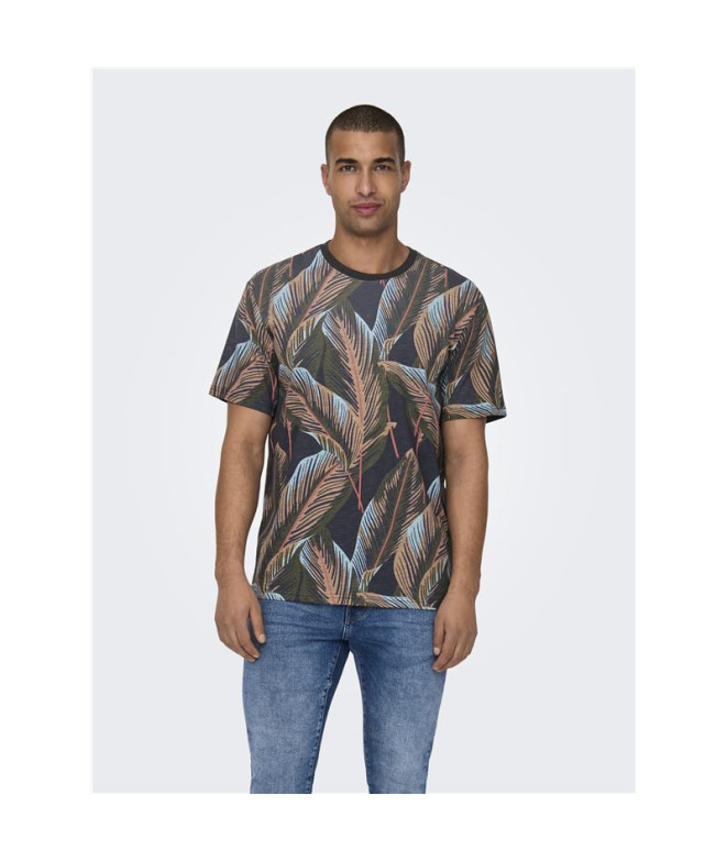 Camiseta Only & Sons Onskobe Reg Banana Leaf...