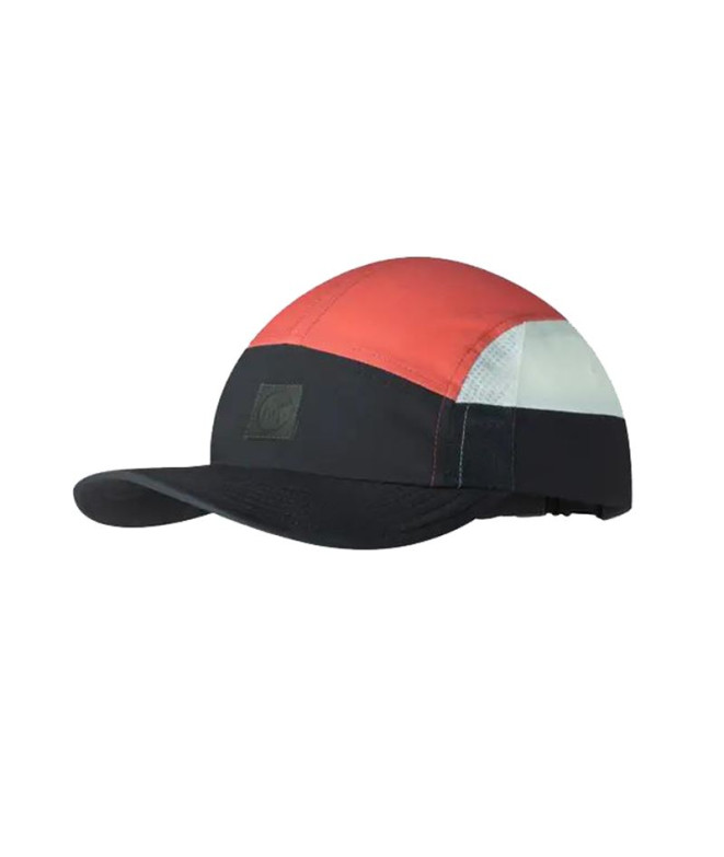 Gorra de Running Buff Domus Negro/Coral