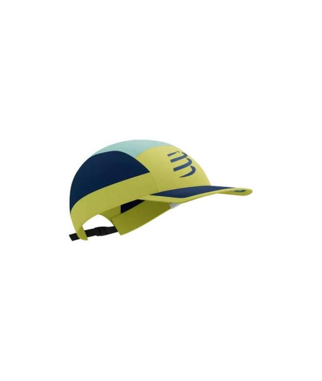 Gorra de Running Compressport 5 Panel Light Eggshell Azul/Verde