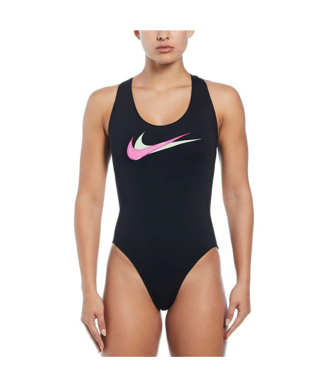 Bañador de Natación Nike Multi Logo Mujer Negro