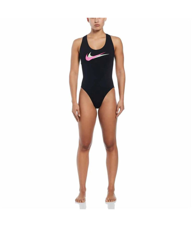 Bañador de Natación Nike Multi Logo Mujer Negro