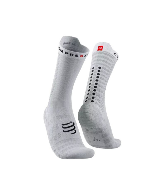 Chaussettes cyclisme de Compressport Pro Racing v4.0 Ultralight Bike Blanc/Noir