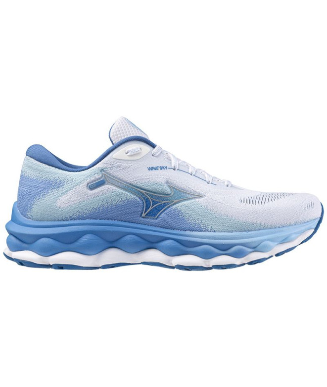 Chaussures Running Mizuno Femme de Wave Sky 7 White