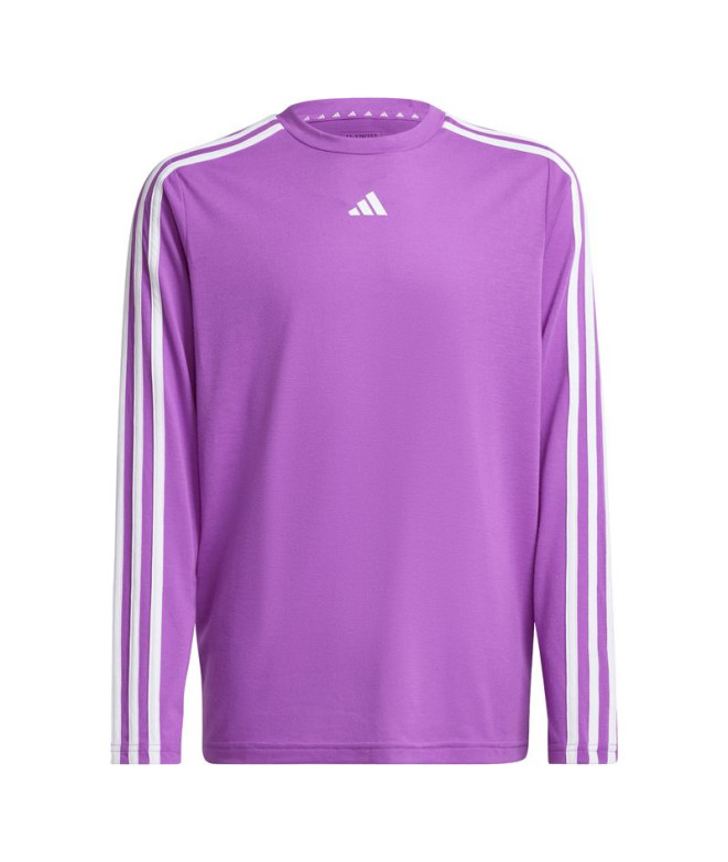 Camisa adidas Infantil Train Essentials Logo Regular Fit Longsleeve Purple (manga comprida)