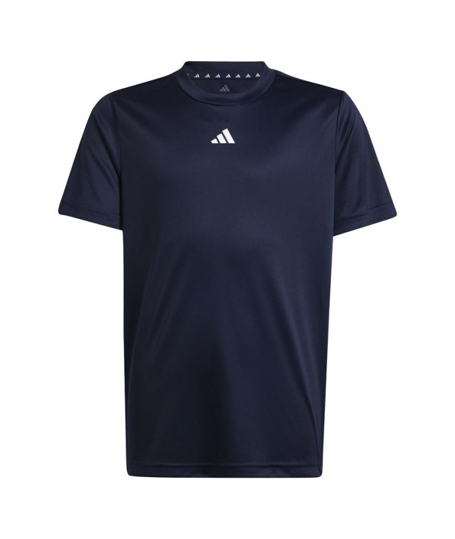 Camiseta de Fitness adidas Train Essentials Logo Regular Fit Infantil Azul