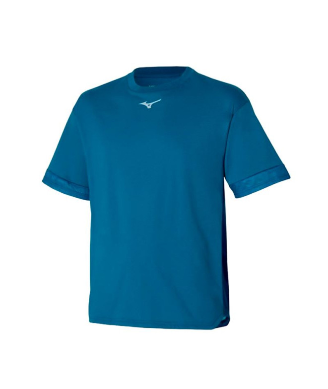 Camiseta Running Mizuno Homem De Atletismo Malha Azul