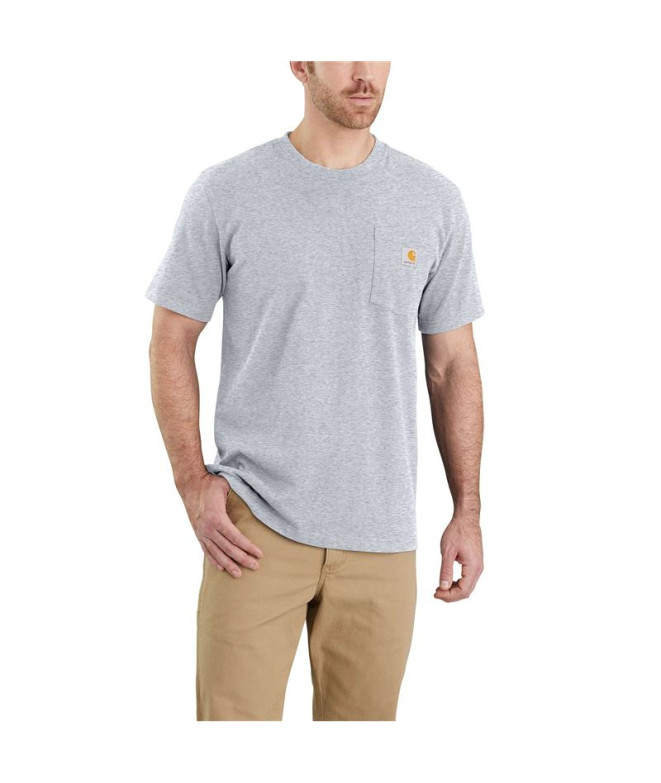 Camiseta Homem T-Shirt Carhartt K87 Pocket S/S Cinzento