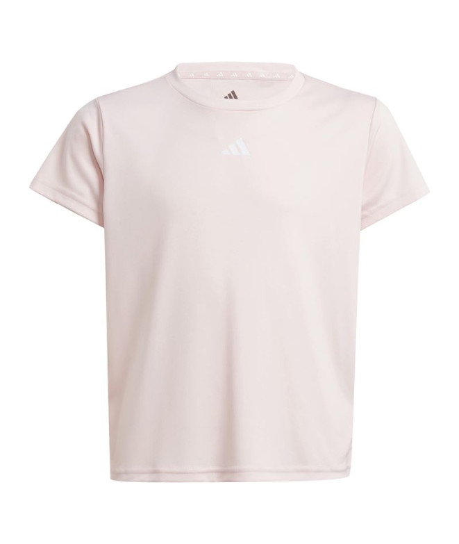 Camiseta Fitness adidas Menina by Train Essentials Regular Fit Logo Training Rosa