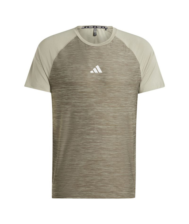 Camiseta de Fitness Gym+ 3 Bandas Hombre Marrón