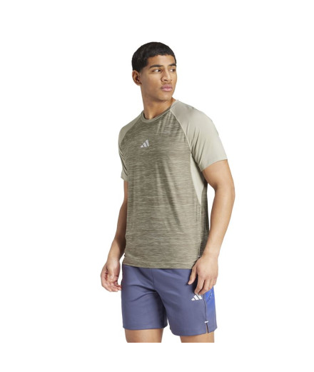 T-shirt Fitness Homme de Gym+ 3 Bandes Marron 2