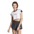 Camiseta adidas Mulher Tiro Cut 3 Band Cropped Branco/Preto