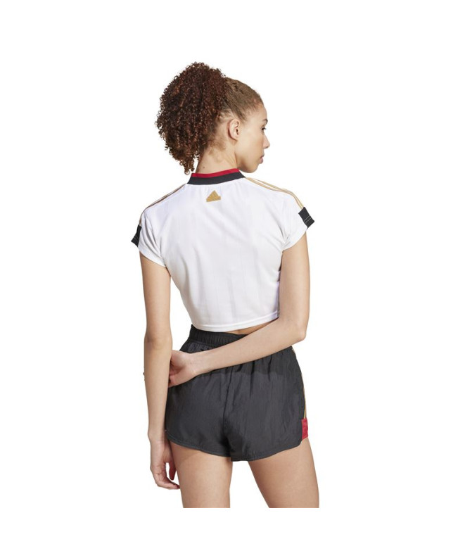 Camiseta adidas Mulher Tiro Cut 3 Band Cropped...